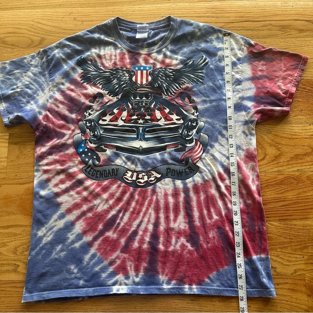 Vintage Tie Dye T-Shirt Legendary USA Power Hot Rod Drag Car Size XL - Picture 6 of 8